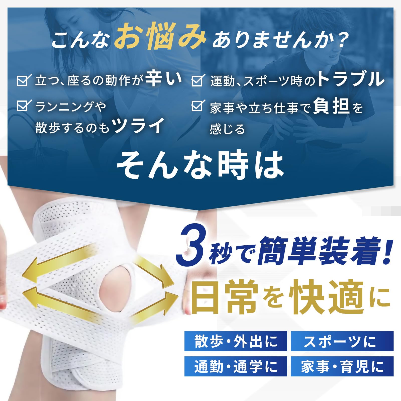 Amazon | 膝サポーター ひざ サポーター スポーツ ランニング ゴルフ